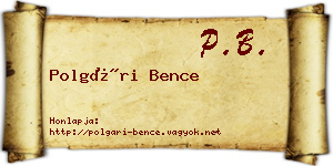Polgári Bence névjegykártya